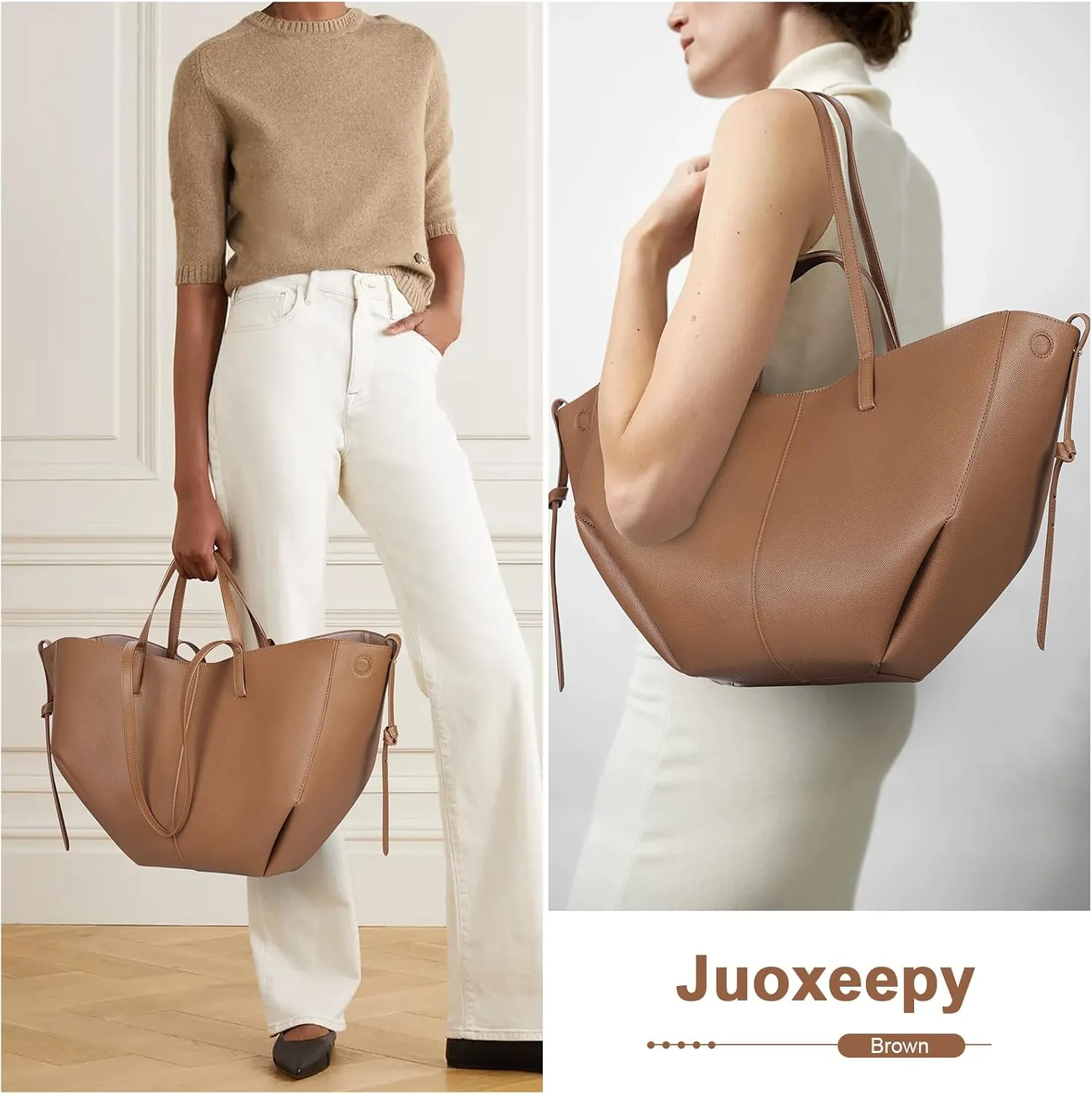 Juoxeepy Faux Leather Tote Bag